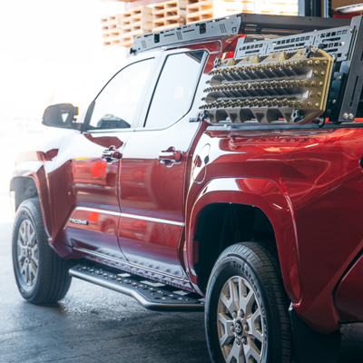 Step Edition Rock Slider For 24-Present Toyota Tacoma/Double Cab Short Bed W/ No Kick Out/No Filler Plate/Powdercoat Cali Raised LED
