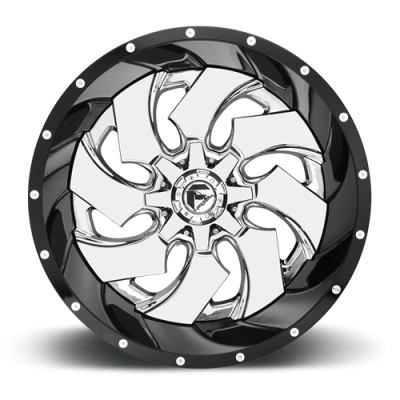 Aluminum Wheels 20X9 Cleaver D240 5 On 139.7/5 On 150 Chrome/Gloss Black Lip 110.1 Bore 20 Offset 8 Spoke Fuel Off Road Wheels
