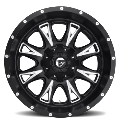 Aluminum Wheels 20X10 Throttle D513 5 On 114.3/5 On 127 Black/Milled 78.1 Bore -12 Offset Fuel Off Road Wheels