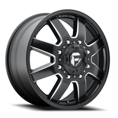 Dually Wheels 20X8.25 Maverick Dually D538 10 On 225 Black Milled 170.1 Bore 105 Offset 7 Spoke Front Dually Fuel Off Road Wheels