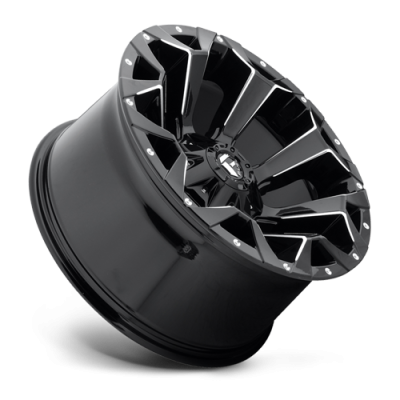 Aluminum Wheels 20X10 Assault D576 5 On 114.3/5 On 127 Gloss Black/Milled 78.1 Bore -18 Offset 8 Spoke 49 Lbs Fuel Off Road Wheels