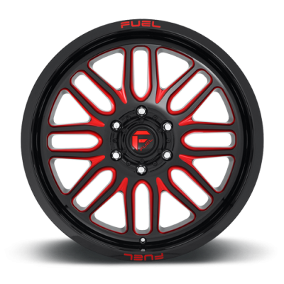 Aluminum Wheels 22X10 Ignite D663 5 On 127 Gloss Black Red Tinted Clear 78.1 Bore -18 Offset Fuel Off Road Wheels