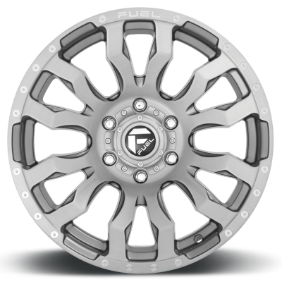 Aluminum Wheels 20X8.25 Blitz D693 8 On 165.1 Brushed Gunmetal Gray Tinted Clear 117 Bore -221 Offset Multi Spoke Fuel Off Road Wheels