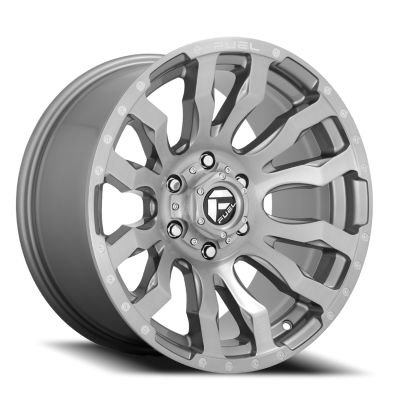 Aluminum Wheels 22X10 Blitz D693 5 On 127 Brushed Gunmetal Gray Tinted Clear 71.5 Bore -18 Offset Multi Spoke Fuel Off Road Wheels