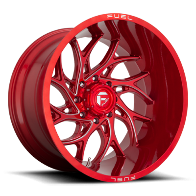 Aluminum Wheels 24X12 Runner D742 5 On 127 Candy Red Milled 71.5 Bore -44 Offset Fuel Off Road Wheels