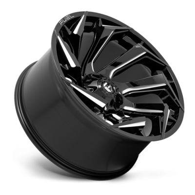 Aluminum Wheels 24X12 Reaction D753 5 On 127/5 On 139.7 Gloss Black/Milled 87.1 Bore -44 Offset Fuel Off Road Wheels