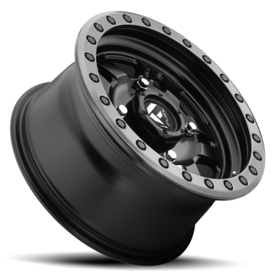 Aluminum Wheels 14X7 Anza UTV D917 4 On 110 Matte Black Beadlock 79.4 Bore 13 Offset 5 Spoke Fuel Off Road Wheels
