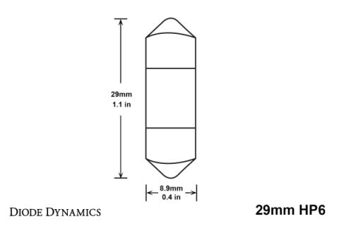 29mm HP6 LED Bulb Red Single Diode Dynamics