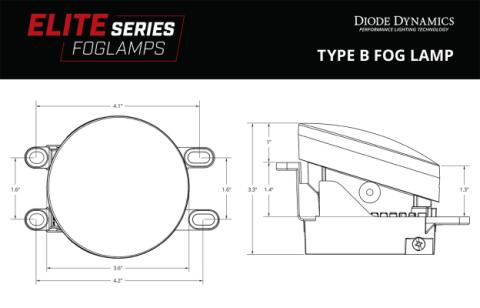 Elite Series Fog Lamps for 2006-2014 Toyota Yaris Pair Yellow 3000K Diode Dynamics