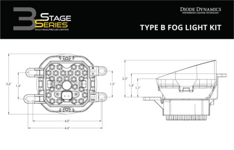 SS3 LED Fog Light Kit for 2015-2017 Subaru Legacy Yellow SAE Fog Max w/ Backlight Diode Dynamics