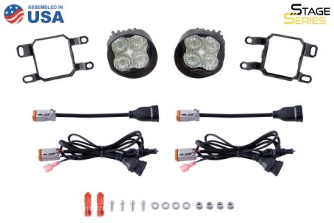 SS3 LED Fog Light Kit for 2010-2016 Toyota Sienna, Yellow SAE Fog Sport with Backlight