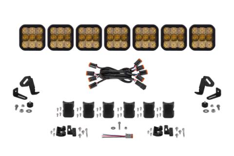 SS5 Pro Universal CrossLink 7-Pod Lightbar Yellow Combo Diode Dynamics