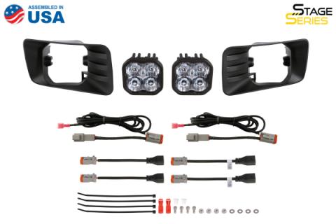 SS3 LED Fog Light Kit for 2007-2013 Chevrolet Avalanche Z71, White SAE Fog Pro with Backlight Diode Dynamics