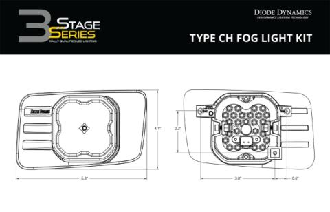 SS3 LED Fog Light Kit for 2007-2014 Chevrolet Tahoe Z71, Yellow SAE Fog Pro with Backlight Diode Dynamics