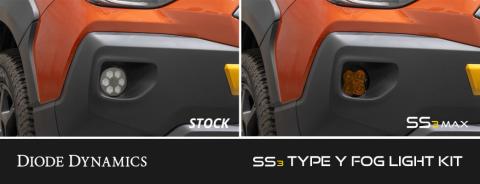 SS3 SAE/DOT Type Y Fog Light Kit Cool White (6000K) Max (38.5 watts) White SAE Fog Diode Dynamics