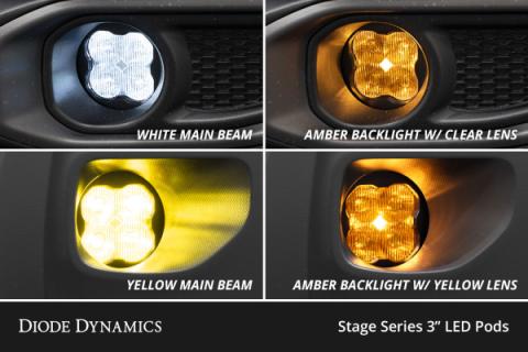 SS3 SAE/DOT Type YS Fog Light Kit Yellow (3000K) Sport (14.5 watts) Yellow SAE Fog Diode Dynamics