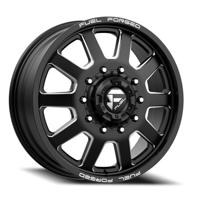 Dually Wheels 20X8.25 FF09D Dually DE09 BK 10 On 225 Matte Black Milled 170.1 Bore 105 Offset Front Dually Fuel Off Road Wheels