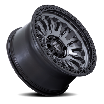 Aluminum Wheels 17X9 Rincon SBL FC857AB 5 On 127 Matte Gunmetal Gray Matte Black Lip 71.5 Bore 1 Offset Fuel Off Road Wheels