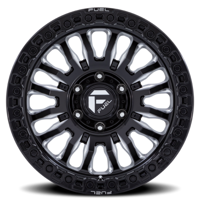 Aluminum Wheels 18X9 Rincon SBL FC857BE 5 On 127 Gloss Black Milled 71.5 Bore 1 Offset Fuel Off Road Wheels