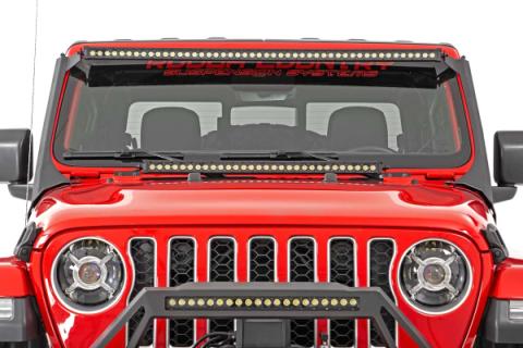 LED Light Kit Windshield 50 Inch Spectrum Single Row Jeep Gladiator JT/Wrangler JL (18-26) Rough Country