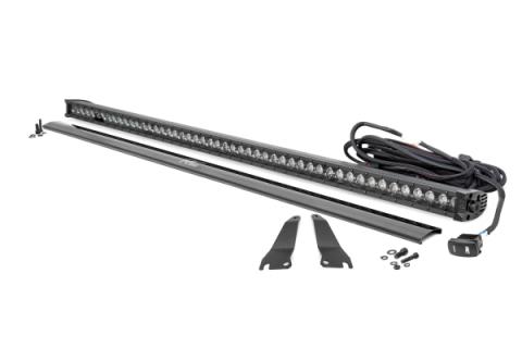 LED Light Kit Cage Mount 50 Inch Black Single Row Kawasaki Teryx 4 1000/Teryx4 800 Rough Country