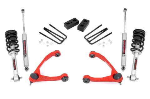 3.5 Inch Lift Kit Cast Steel N3 Strut Red Silverado/Sierra 1500 (07-13) Rough Country