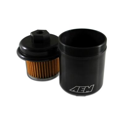 High Volume Fuel Filter Acura/Honda Inlet 14mm x 1.5 Outlet 12mm x 1.25 AEM Electronics