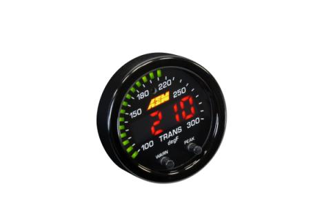 X-Series Temperature Gauge Kit 100-300F/40-150C Black Bezel and Black Water Faceplate AEM Electronics