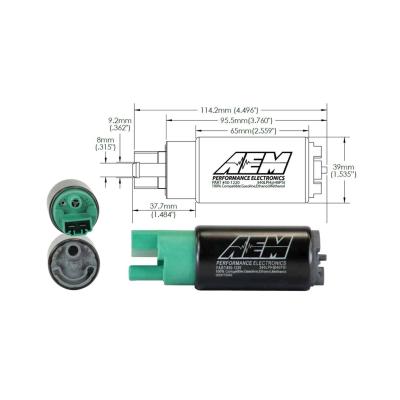 340LPH E85-Compatible High Flow In-Tank Fuel Pump 65mm Body Inline Inlet/340LPH at40psi/Not application specific AEM Electronics