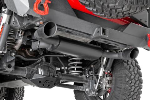 Jeep Dual Outlet Performance Exhaust - Black 18-20 Wrangler JL/JLU Rough Country