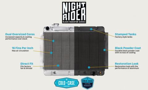 84-87 Grand National Regal Turbo Aluminum Radiator Black Night Rider Series Cold Case Radiators
