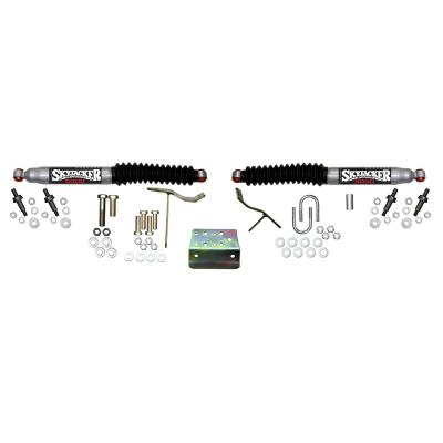 Steering Stabilizer Dual Kit Silver w/Black Boots 09-10 Dodge Ram 2500/3500 11-12 Ram 2500/3500 Skyjacker