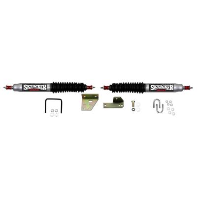 Steering Stabilizer Dual Kit Silver w/Black Boots 79-83 Toyota Pickup Skyjacker