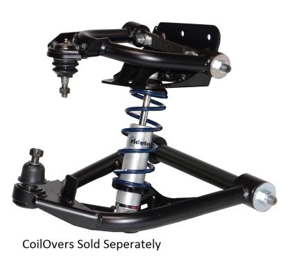 Strongarm System For 1971-1972 C10 For Use W/ Coil-Overs Sold Separately Upper And Lower Tubular Control Arms Delrin Bushings Ball Joints Cross Shafts Upper Coil-Over Mount And Hardware Powder Coated Satin Black Ridetech