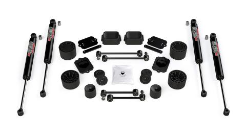 18-Up Wrangler JL 4 Door Sport Sahara 2.5 Inch Performance Spacer Lift Kit & 9550 VSS Twin-Tube TeraFlex