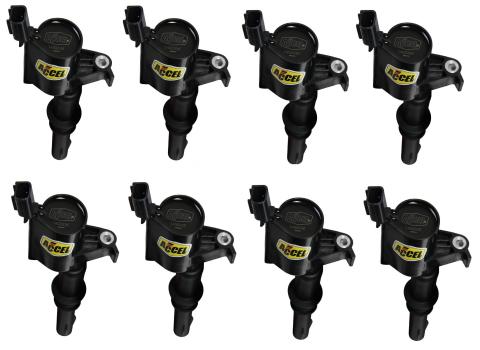 Direct Ignition Coil Kit Supercoil 2004-2008 Ford 4.6L/5.4L/6.8L 3-Valve- Black- 8-Pack Supercoil With Shorter Black Boot For 2004-2008 Ford Modular 3V 4.6L/ 5.4L / 6.8L V10 Engines ACCEL
