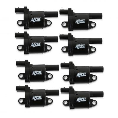Gen V GM Coils, 2014 And Up, Black, Round, Black, 8-Pack Performance Coils For 2014 And Up GM Gen V Direct Injected Engines ACCEL