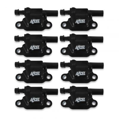 Gen V GM Coils, 2014 And Up, Black, Square 8 Pack Performance Coils For 2014 And Up GM Gen V Direct Injected Engines ACCEL