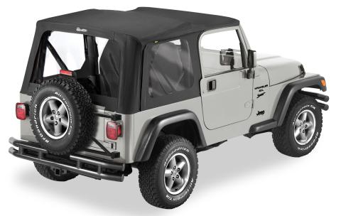 Replace-A-Top for OEM Hardware For Jeep 1997-2002 Wrangler TJ Clear Black Denim No Door Skins Included Bestop
