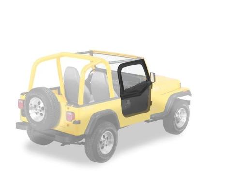 Rounded Upper Half Doors Rear Corner Jeep 1988-1995 Wrangler YJ Fits Supertop Classic 54599, 51599 Black Crush Bestop