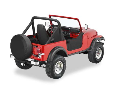 Lower Fabric Half Doors For Jeep 1976-1983 CJ5 Black Crush Bestop