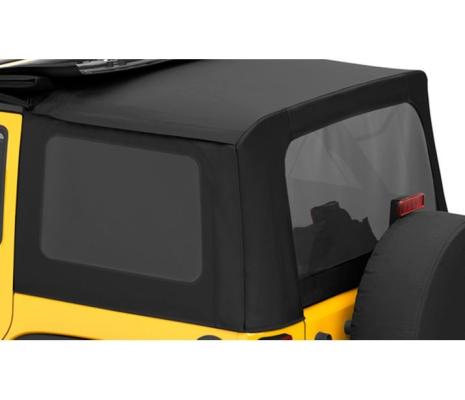 Window Replacement Set For Jeep 2007-2010 Wrangler JK 4 Door Fits Sailcloth Replace-A-Top 79137, 79143 Black Diamond Sailcloth Bestop