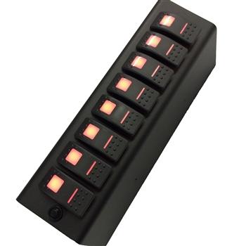 Add On Amber LED 8-Switch Panel for 09-18 Jeep Wrangler JK (for SourceSE)