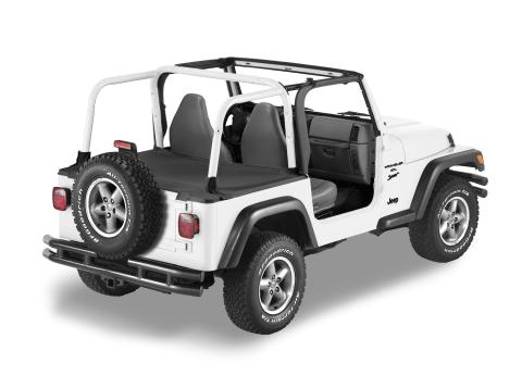 Cargo Deck Covers For Jeep 2004-2006 Wrangler TJ Unlimited Factory Hardtop Removed No Belt Rail Channels Black Diamond Bestop