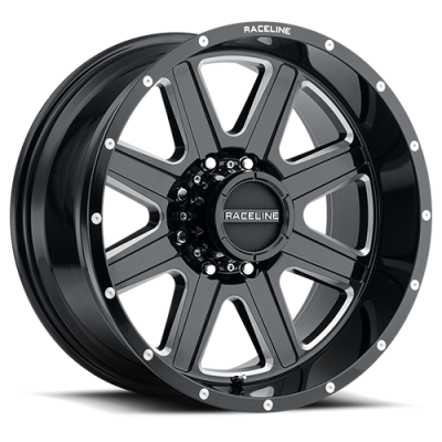 Aluminum Wheels 20x10 Hostage 940M Milled Gloss Black -19 Offset 5 on 127 Bolt Pattern 78.1 Bore Raceline