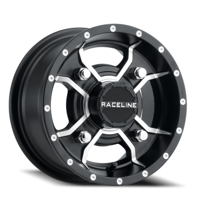 Aluminum Wheels 10x5 Mamba UTV A77 Machined Spokes Satin Black 18 Offset 4 on 110 Bolt Pattern Raceline