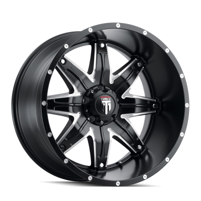 Lonestar AT185 Satin Black Milled 20X10 5-127 -24MM 78.1MM Off Road Wheels American Truxx
