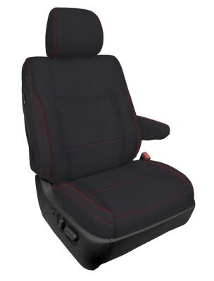 Front Seat Covers for 2003-2009 Lexus GX470 (Pair) - Black with Red Stitch PRP Seats