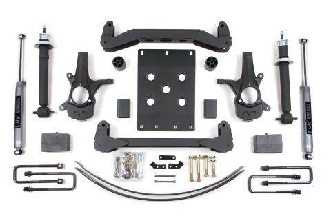 6 Inch Lift Kit Silverado/Sierra 1500 07-13 2WD 5 Inch Block Add A Leaf Fox 2.0 Performance Shocks