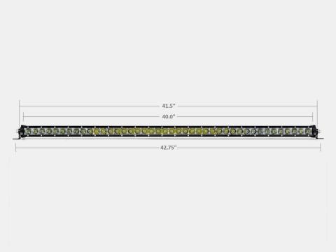 42 Inch Slim Single Row Straight LED Light Bar 20,000 Lumens Amber Cali Raised LED